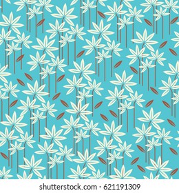 Abstract Nature Pattern with plants, flowers. Endless pattern can be used for wallpaper, pattern fills, web page background, surface textures.