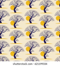 Abstract Nature Pattern with plants, flowers. Endless pattern can be used for wallpaper, pattern fills, web page background, surface textures.