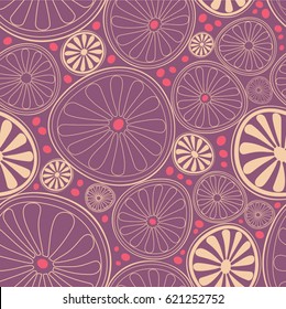 Abstract Nature Pattern with plants, flowers. Endless pattern can be used for wallpaper, pattern fills, web page background, surface textures.