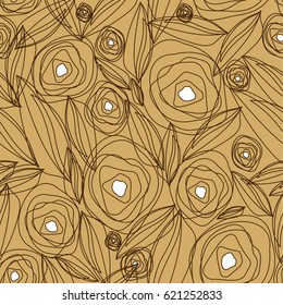 Abstract Nature Pattern with plants, flowers. Endless pattern can be used for wallpaper, pattern fills, web page background, surface textures.