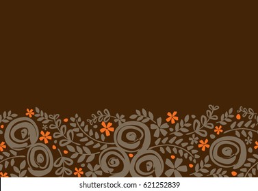 Abstract Nature Pattern with plants, flowers. Endless pattern can be used for wallpaper, pattern fills, web page background, surface textures.
