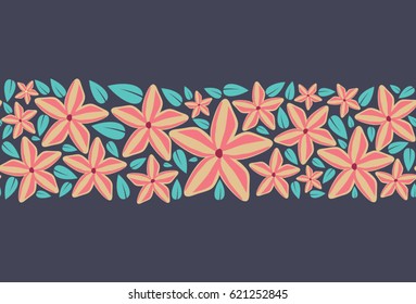 Abstract Nature Pattern with plants, flowers. Endless pattern can be used for wallpaper, pattern fills, web page background, surface textures.