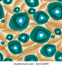 Abstract Nature Pattern with plants, flowers. Endless pattern can be used for wallpaper, pattern fills, web page background, surface textures.