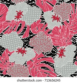 Abstract nature pattern. Print for t-shirt, apparel, fabric or wrapping. Vector is seamless and repeatable.