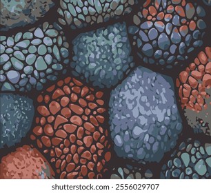 Abstract nature pebble background. Blue pebbled texture. Stone background.