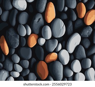 Abstract nature pebble background. Blue pebbled texture. Stone background.