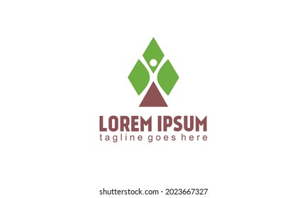 Abstract nature people logo design template for brand or company