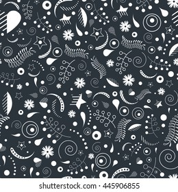 Abstract nature seamless pattern design. Vector geometric floral