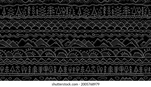 Abstract Nature Seamless Pattern for your design. Ethnic Ornament style