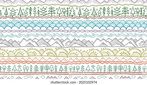 Abstract Nature Seamless Pattern for your design. Ethnic Ornament style