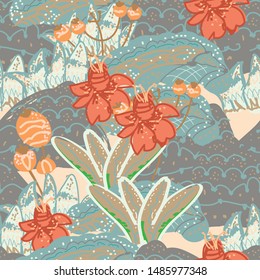 Abstract nature seamless Surface design pattern. Can use for print, template, fabric, presentation, textile, banner, poster, wallpaper, poster