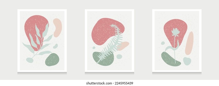 Abstract Nature Set of Various Leaves Botanical Minimal Ilustration 1