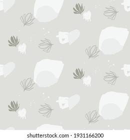 Abstract nature shapes seamless pattern. Background for paper wrap, textile, package and print vector design.
