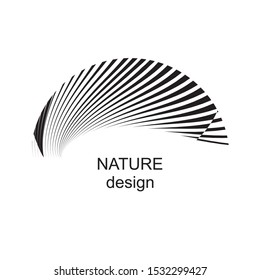 Abstract nature sign, symbol, logo, emblem, trendy geometric dynamic pattern, vector modern design element.