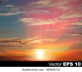 abstract nature sky background with pink sunset
