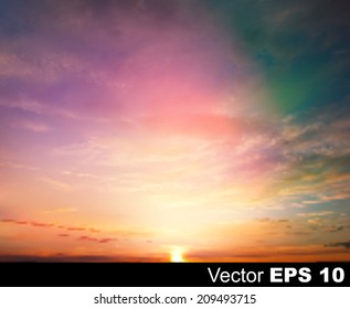abstract nature sky background with pink sunrise