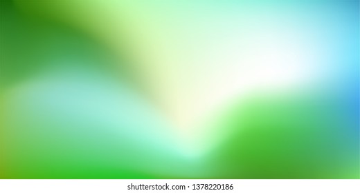 Abstract nature sunny blurred background. Green gradient backdrop with place for text. Ecology concept for your graphic design, banner or poster. Vector illustration