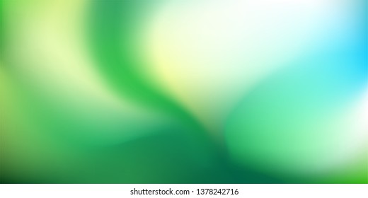 Abstract nature sunny blurred background. Green gradient backdrop with place for text. Ecology concept for your graphic design, banner or poster. Vector illustration