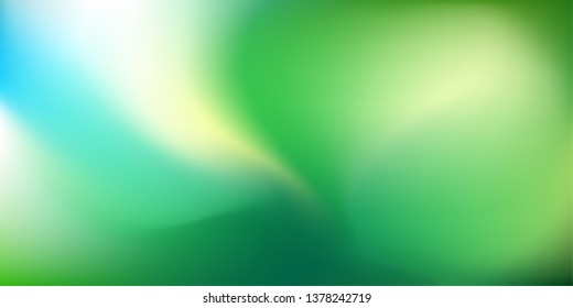 Abstract nature sunny blurred background. Green gradient backdrop with place for text. Ecology concept for your graphic design, banner or poster. Vector illustration