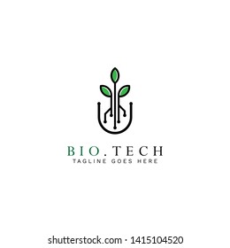 Abstract nature and technology logo icon vector design