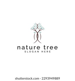 abstraktes Naturbaum-Logo, Vektorgrafik. minimalistische Baum-Logo-Vektordesign-Vorlage mit modernen, reifen und spielerischen Stilen einzeln auf weißem Hintergrund.