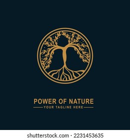 abstract nature tree logo symbol illustration design, family tree logo