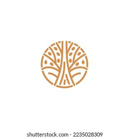 Resumen de árbol de la naturaleza. Plantilla de icono del logotipo del vector