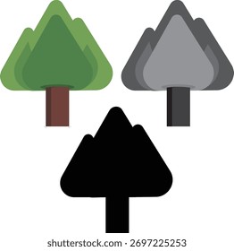 Abstrakte Naturbäume Symbolsatz
