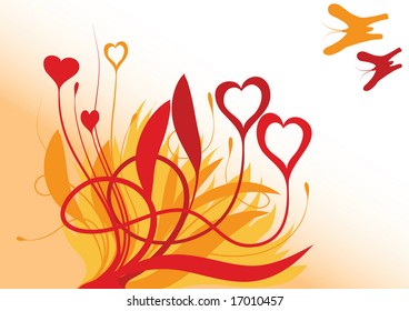 abstract nature vector background, orange spring