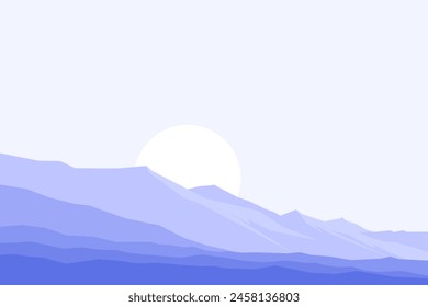 Abstract nature vector illustration.Light grey background. Minimal landscape art. Mountain art wallpaper for prints, art decoration, wall arts and canvas prints.