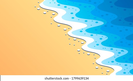 Abstract Nature Water Background With Waves Beach Ocean Sea Vector Design Style