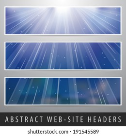Abstract nature web-site headers set vector illustration