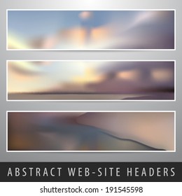 Abstract nature web-site headers set vector illustration