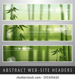 Abstract nature web-site headers set vector illustration