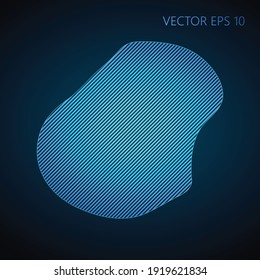 Abstract Nauru land map template made from blue diagonal lines on dark background. Vector illustration EPS10.