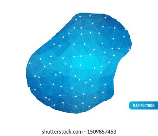 Abstract Nauru Map geometric rumpled triangular low poly style gradient graphic on white background , line dots polygonal design for your . Vector illustration eps 10