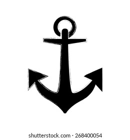  Abstract Nautical Anchor vector isolated white