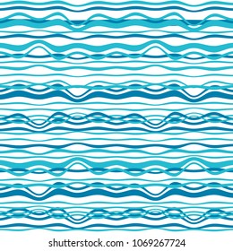 Abstract nautical background. Vector seamless ocean waves pattern.