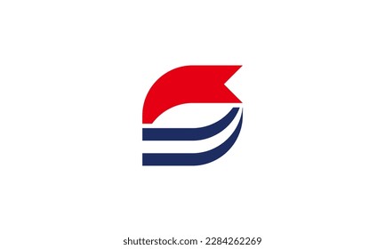Abstract nautical flag logo design