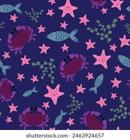 Abstract nautical vector repeat pattern