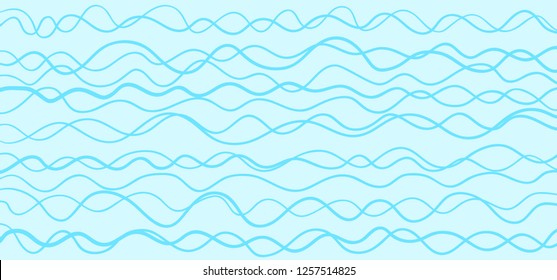 Abstract nautical wallpaper of the surface. Wavy sea background. Pattern with lines and waves. Light texture. Decorative style. Doodle for design