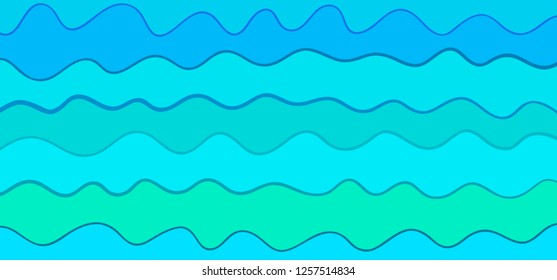 Abstract nautical wallpaper of the surface. Wavy sea background. Pattern with lines and waves. Multicolored texture. Decorative style. Doodle for design