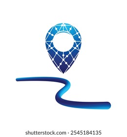 Icono de navegación Abstractas con puntos conectados y camino de bobinado