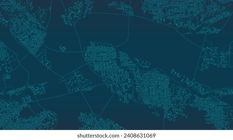 Abstract navigation plan of urban area. Generic city map with signs of streets, roads and house. Simple scheme of city. Colored flat, editable vector illustration.