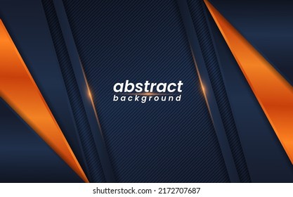 Abstract navy background with shiny orange gradient