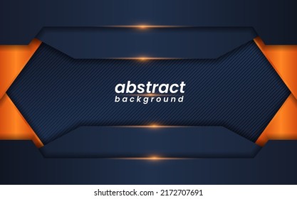 Abstract navy background with shiny orange gradient