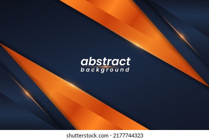 Abstract navy background with shiny orange gradient