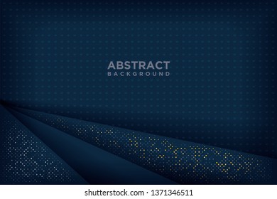 Abstract navy blue 3d backgrounds with overlapping layers.