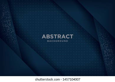 Abstract navy blue 3d backgrounds with overlapping layers.
