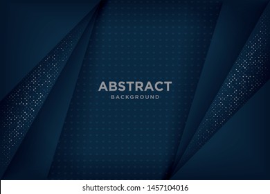 Abstract navy blue 3d backgrounds with overlapping layers.